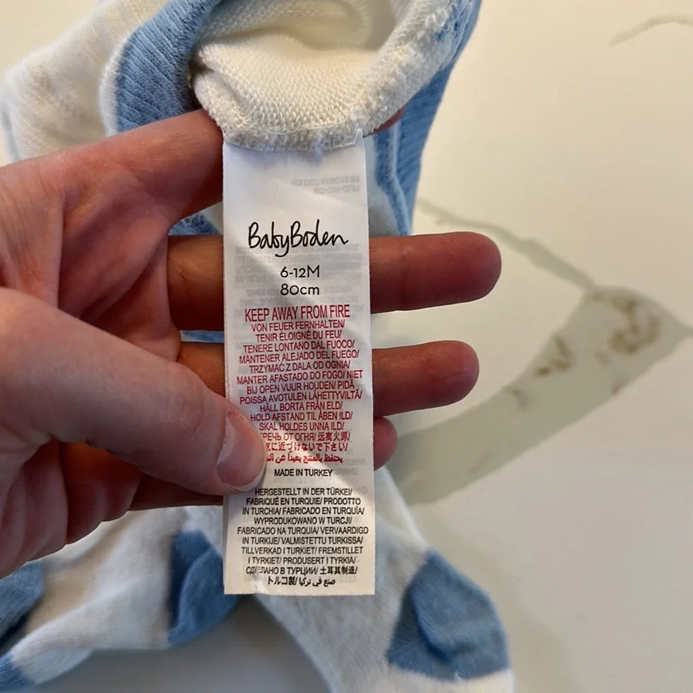 Baby Boden tights white light blue lace detail size 6 - 12 months 🩵🤍